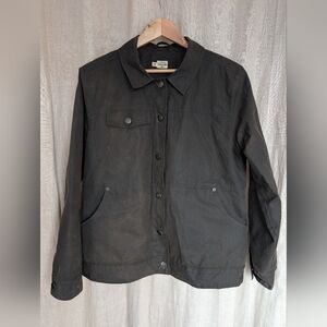 Waxed Cotton Shearling Barn Coat